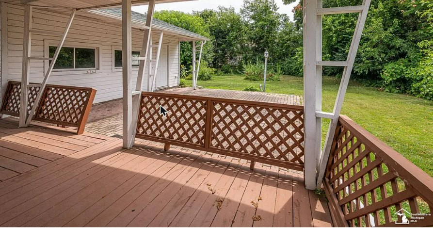 Spacious backyard with paver patio