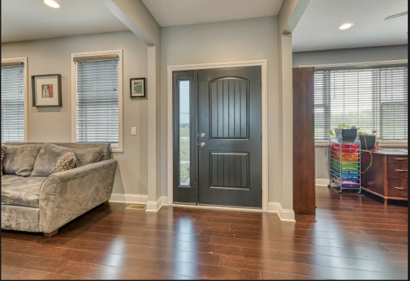 Front entry with view into the living room